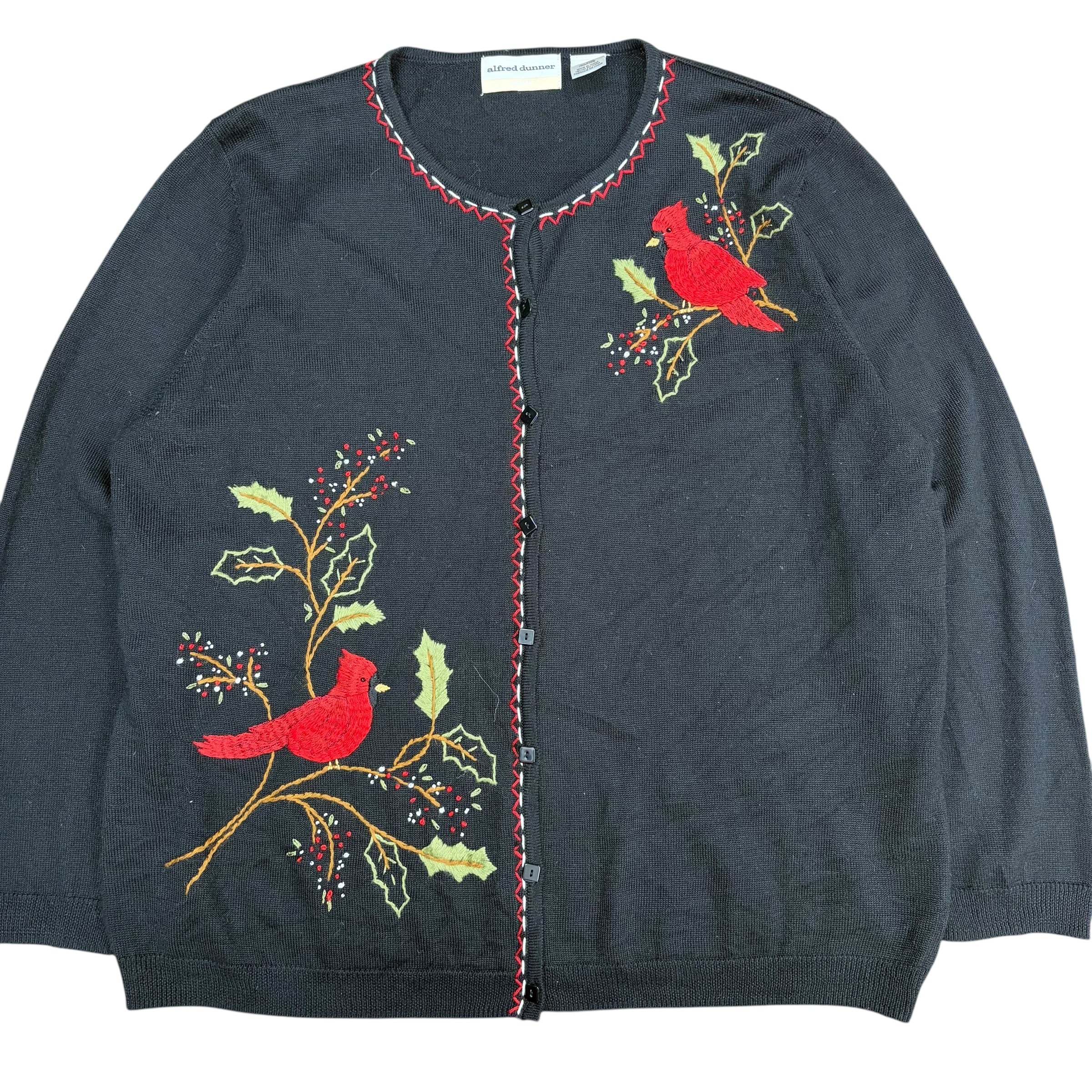 Vintage Alfred Dunner Women’s Cardinal Embroidered Cardigan