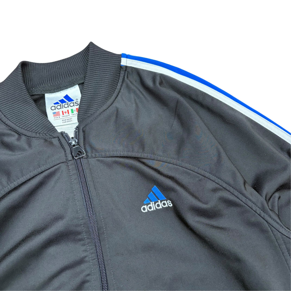 Vintage Adidas Nylon Striped Track Jacket Black