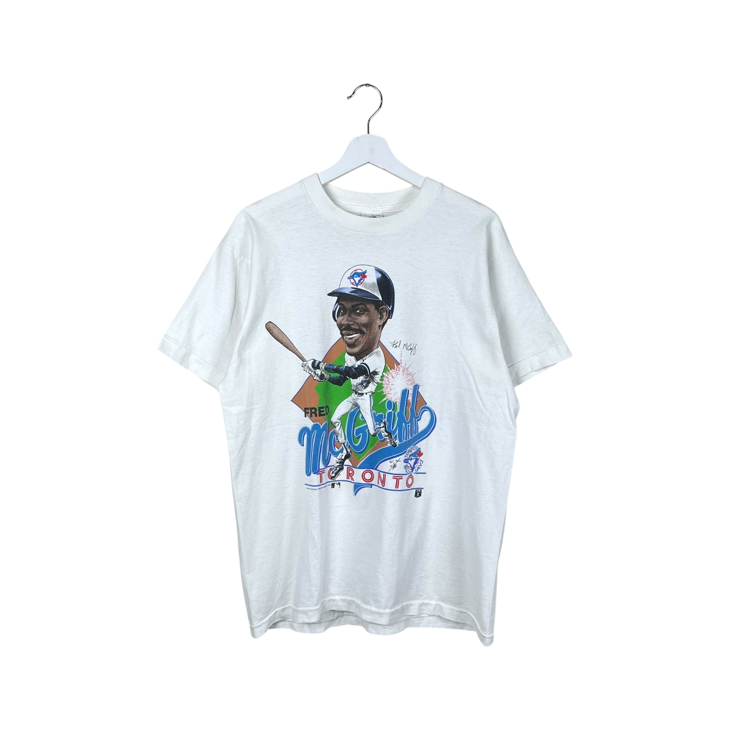 1989 Salem MLB Toronto Blue Jays Fred McGriff Player Tee White