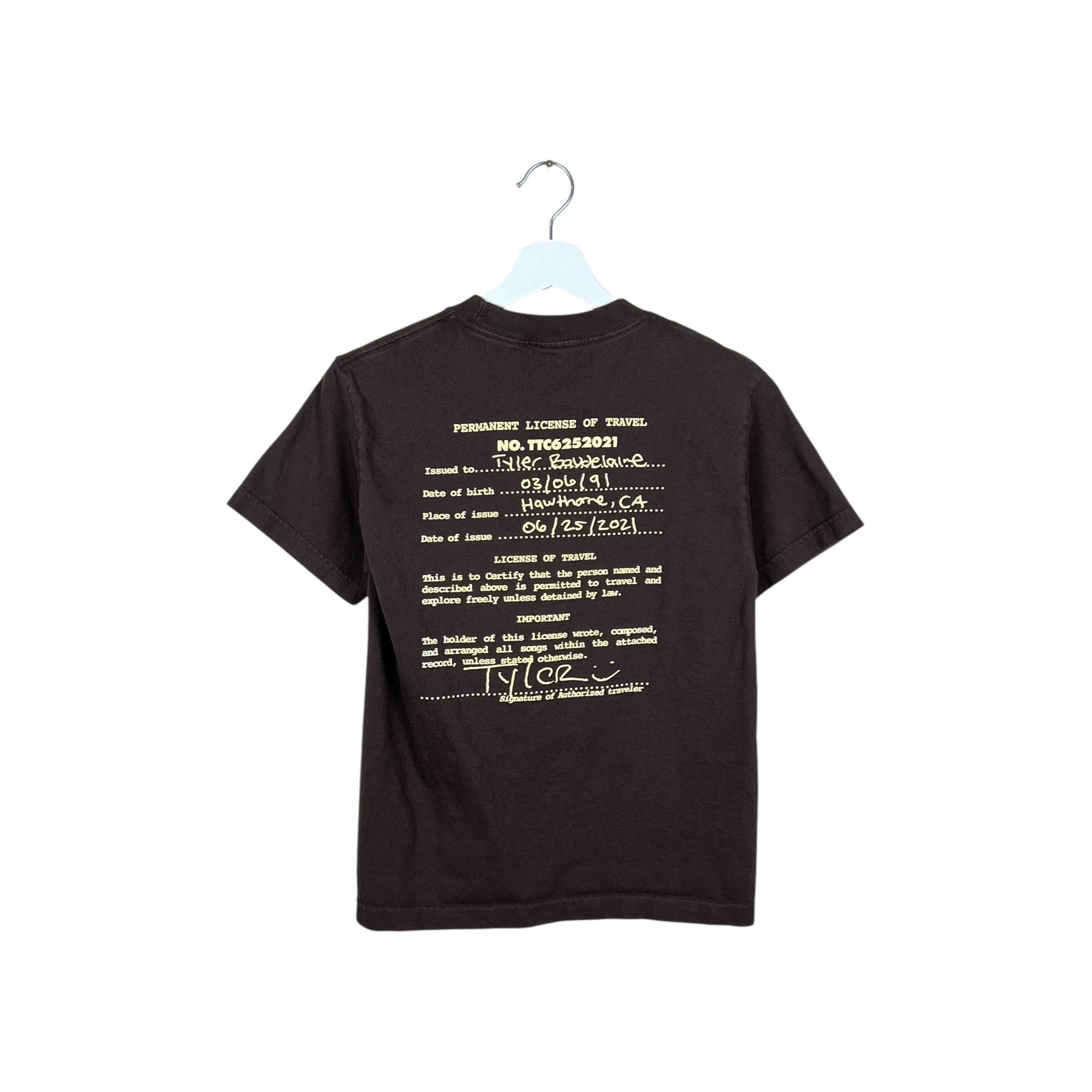 Tyler The Creator “Call Me If You Get Lost” Tour Tee Brown