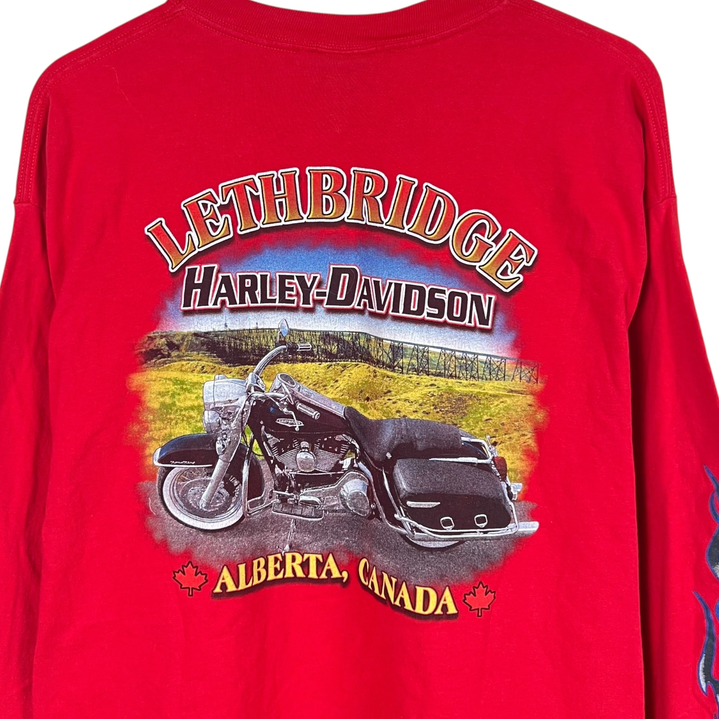 2001 Harley Davidson Lethbridge, Alberta Flame Longsleeve Red