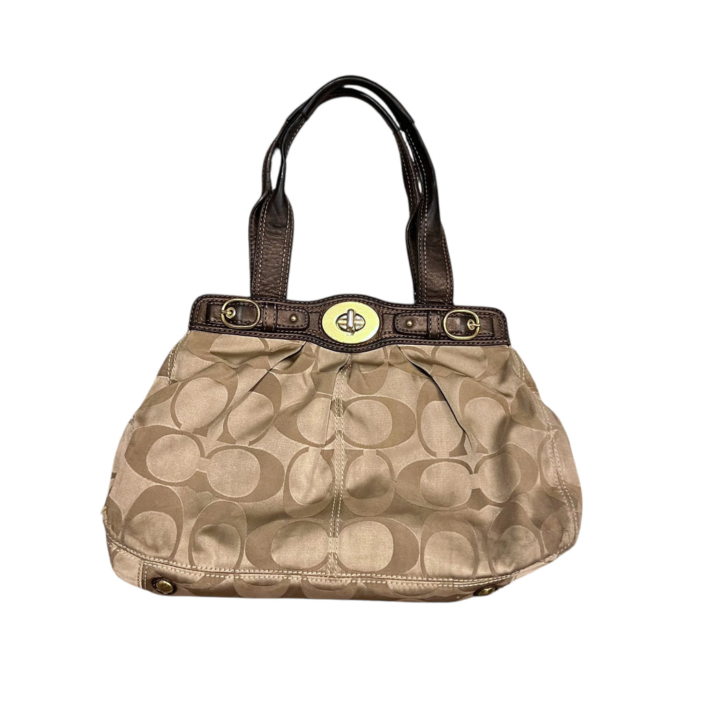 Coach Garnet Satin Leather Bag Brown