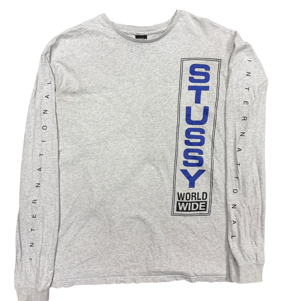 Stussy Worldwide International Longsleeve Grey