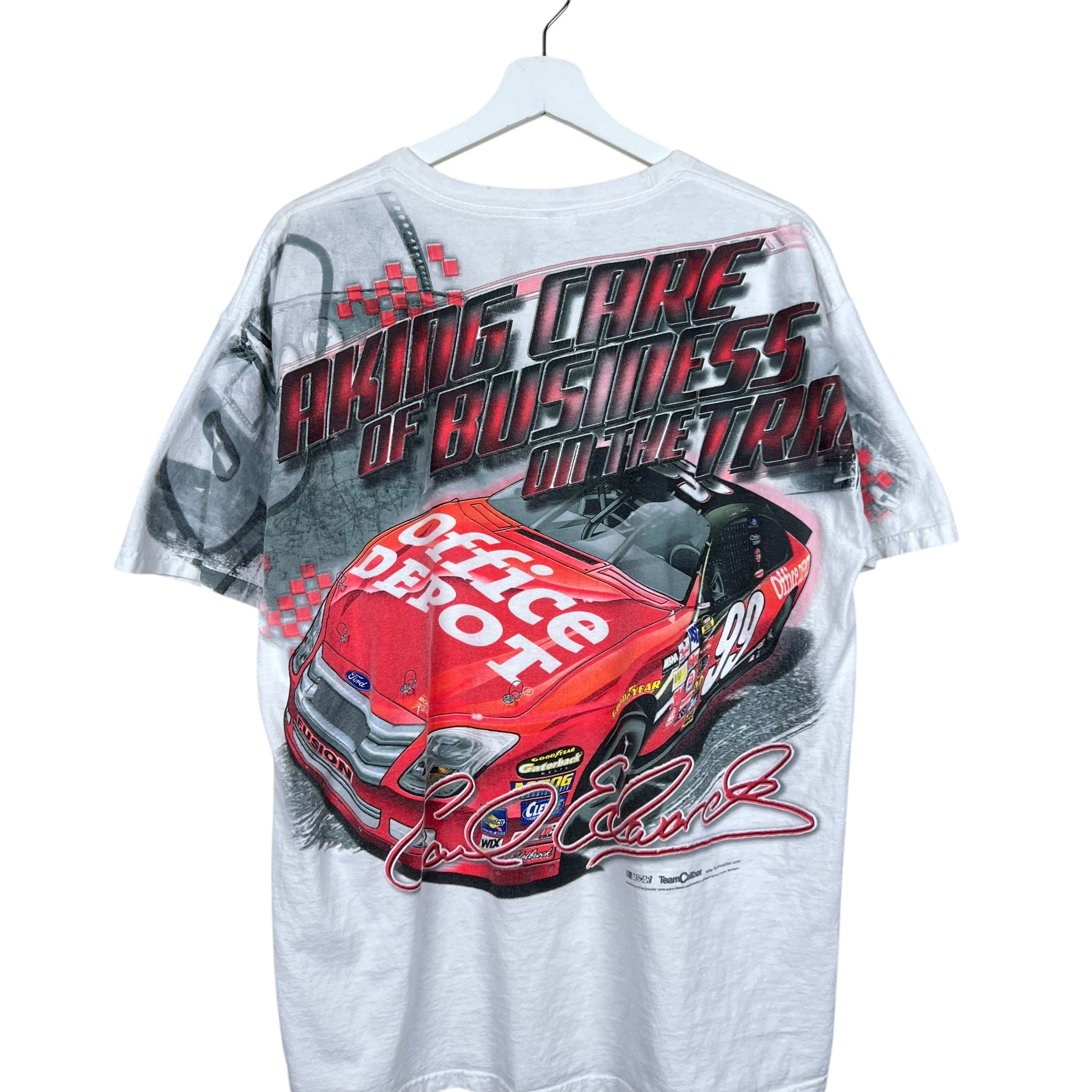 Vintage NASCAR Carl Edward’s Racing AOP Graphic Tee White