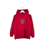 Vintage No Fear Youth Flaming Spade Hoodie Chilli Red