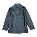 Vintage Mantles Button Up Leather Long Coat Black