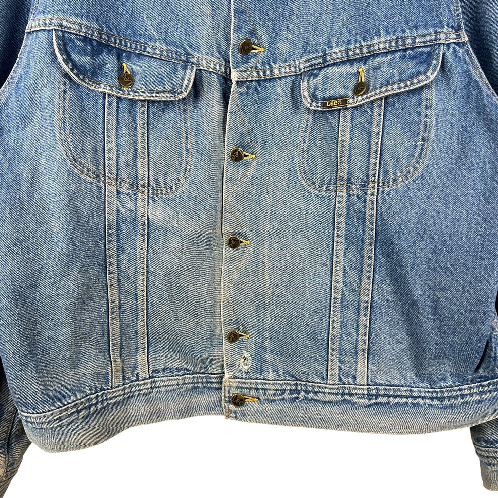 Vintage Lee Stormrider Blanket Lined Denim Jacket Mid Wash