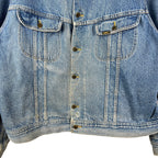 Vintage Lee Stormrider Blanket Lined Denim Jacket Mid Wash