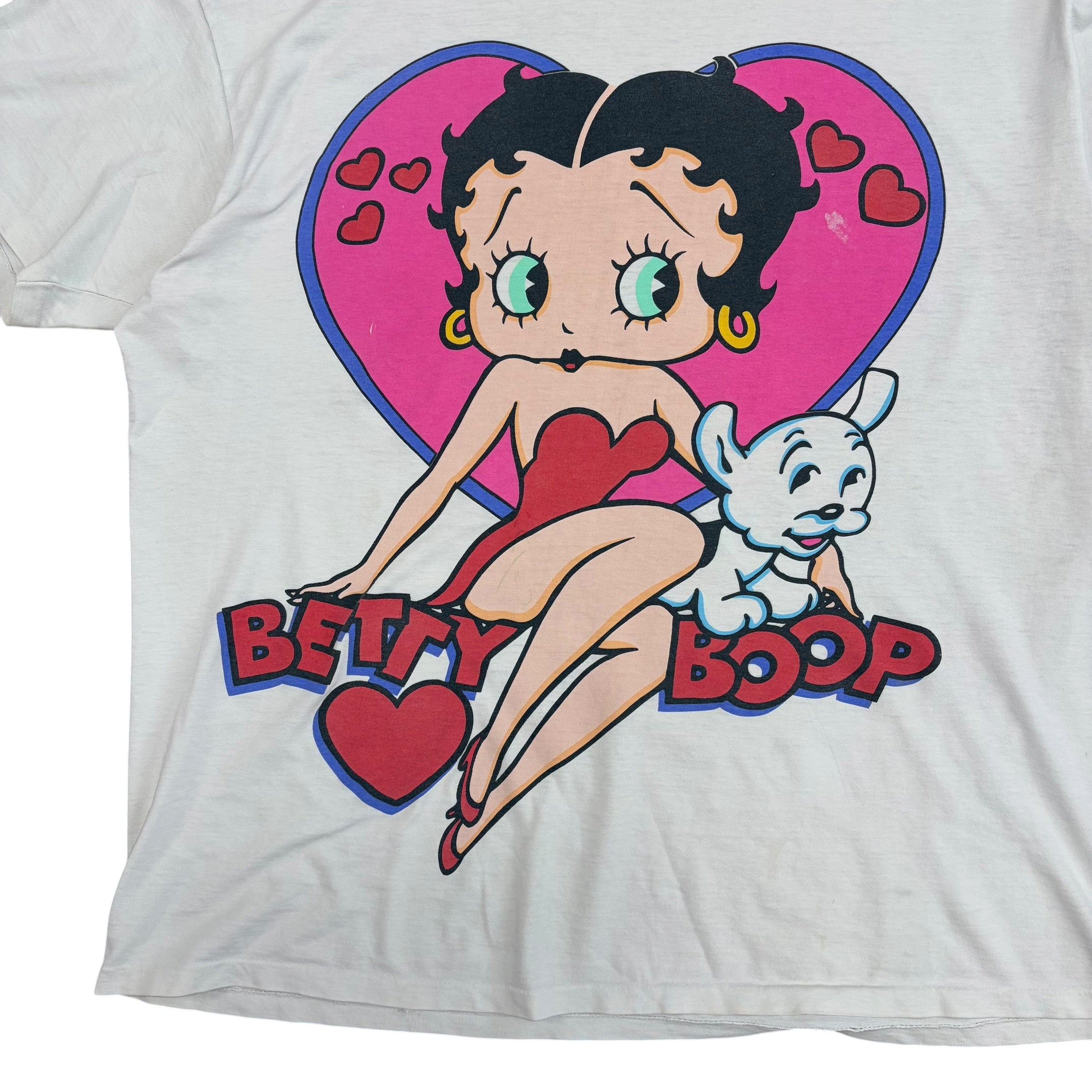 Vintage Novel Teez Betty Boop Heart Tee White