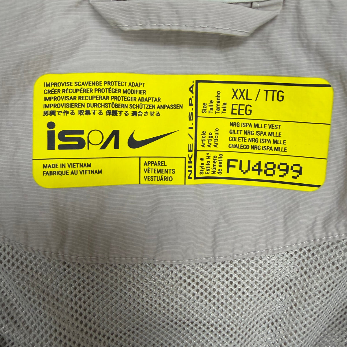 Vintage Nike ISPA Modular Pocket Vest Light Bone