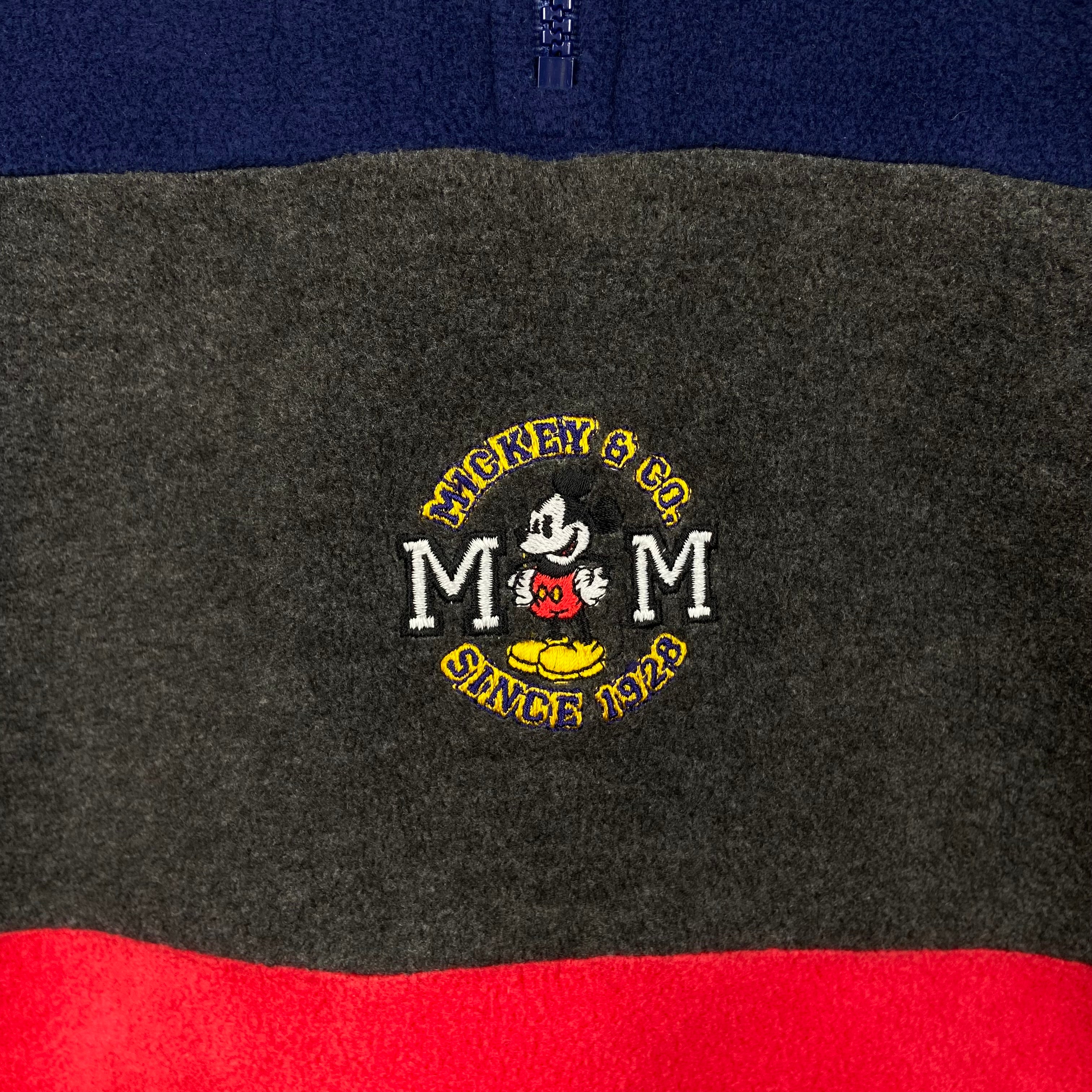 Vintage Disney Mickey Fleece Quarter Zip Fleece Jacket