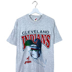 1994 MLB Cleveland Indians Flying Baseball Tee Heather Grey