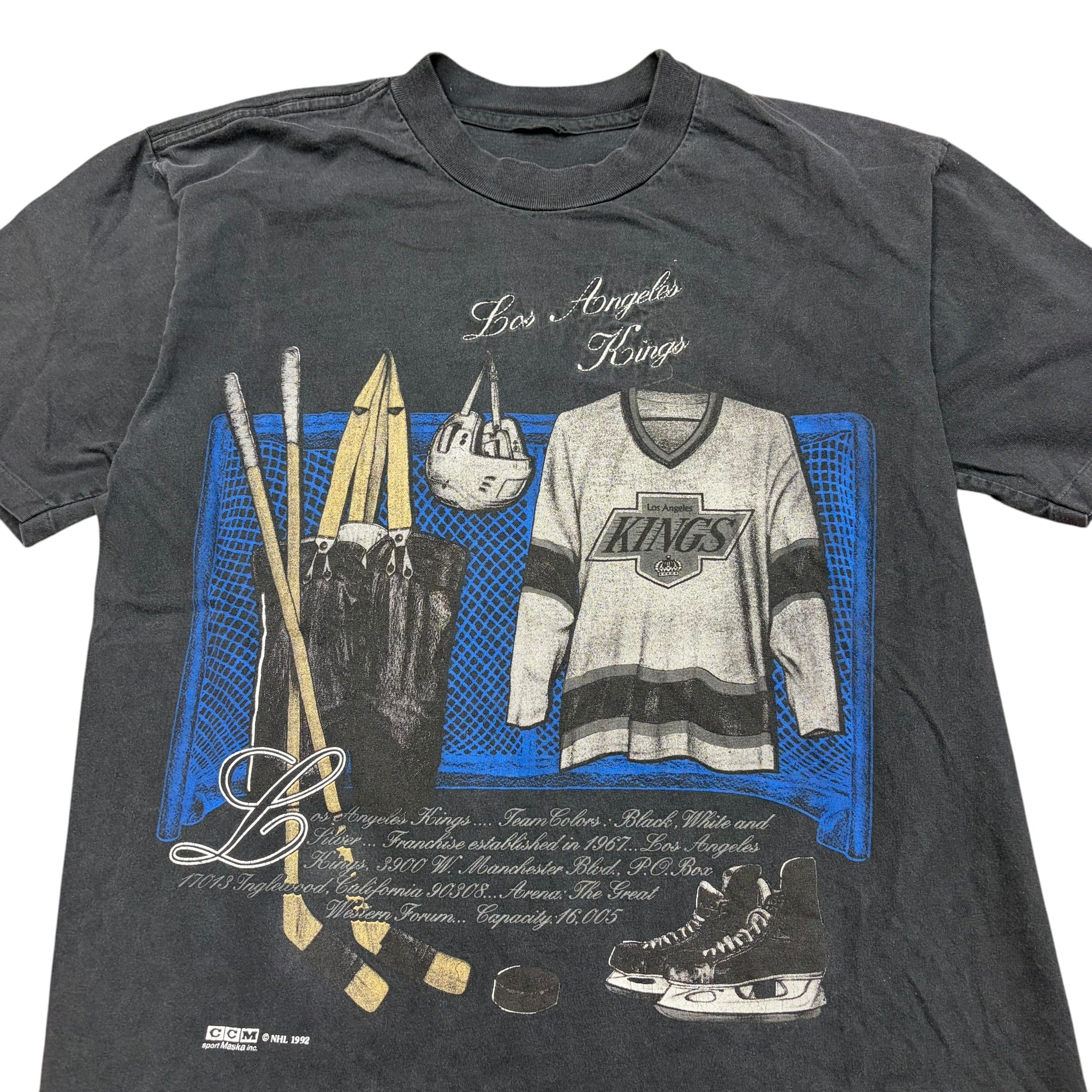 1992 Nutmeg NHL Los Angeles Kings Locker Room Tee Black
