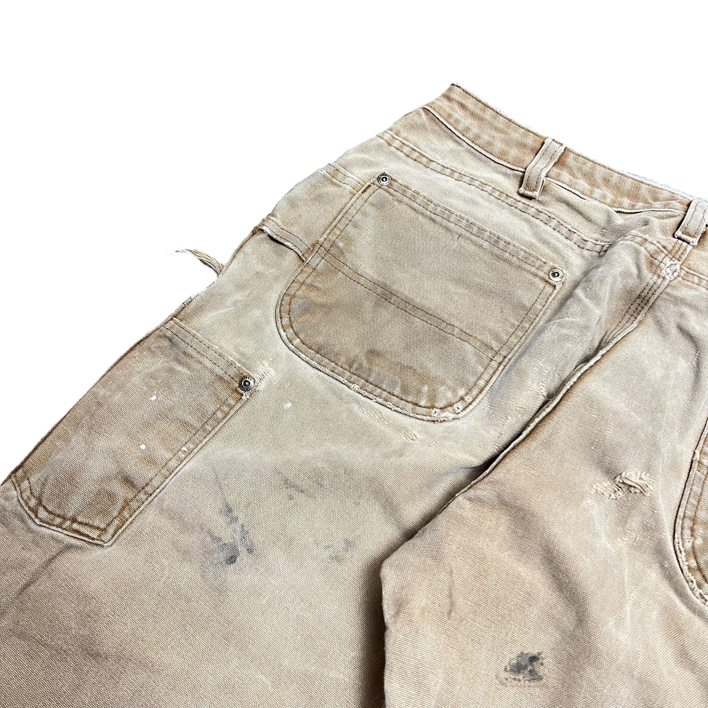 Vintage Carhartt Original Fit Double Knee Carpenter Pants Beige
