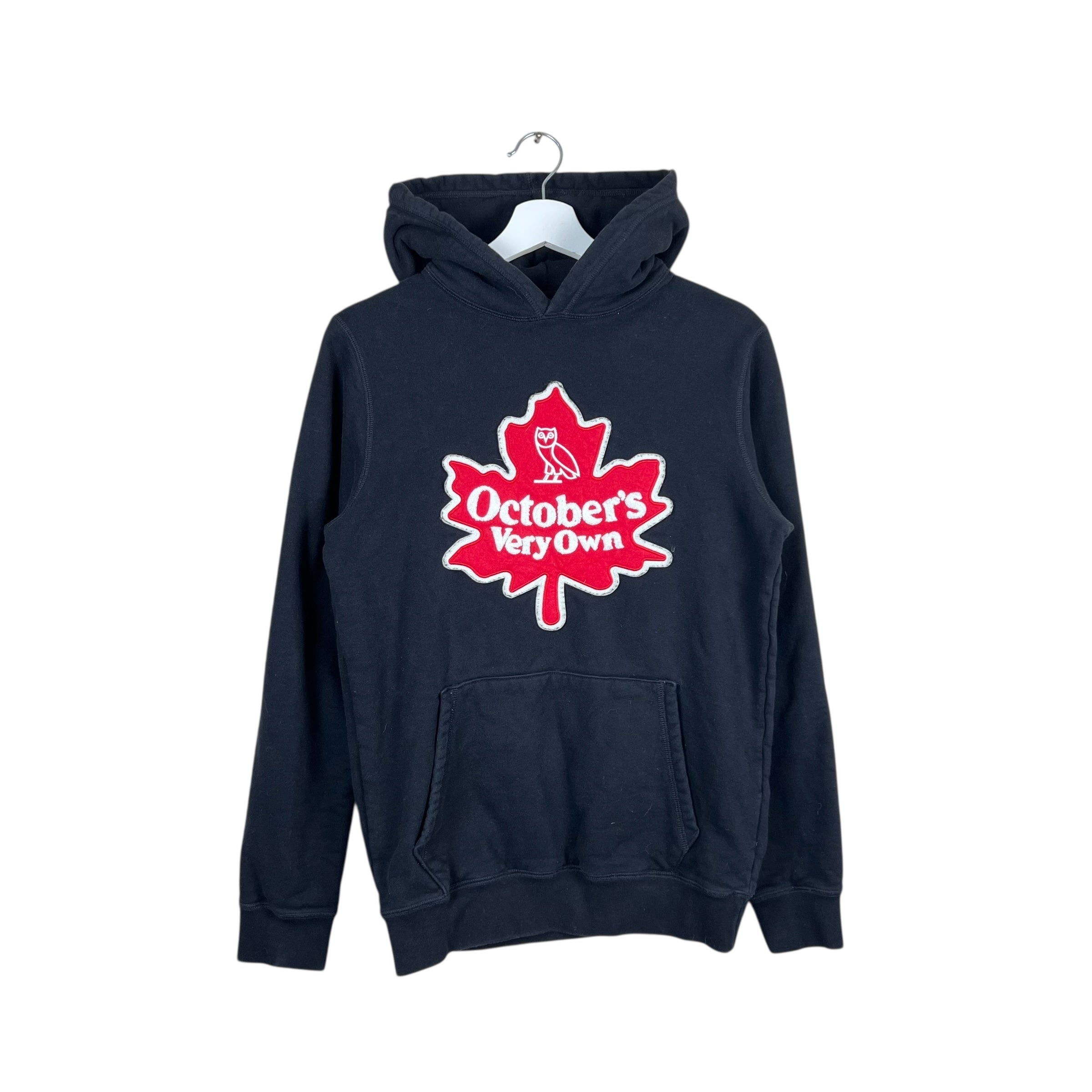 OVO Maple Leaf Logo Hoodie Black