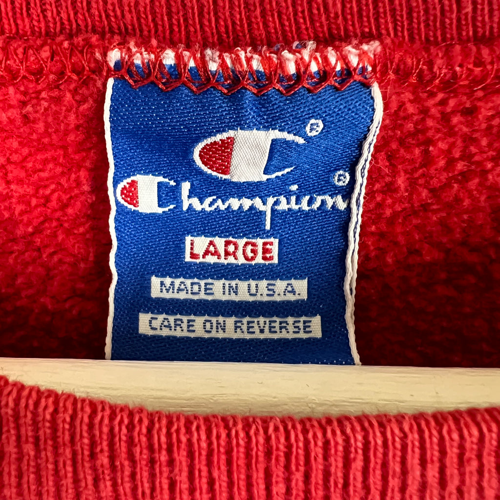 Vintage 80’s Champion University Of South Dakota Crest Crewneck Red