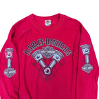 Vintage Harley Davidson Cancun Mexico “Poundin’ Pistons” Longsleeve Red