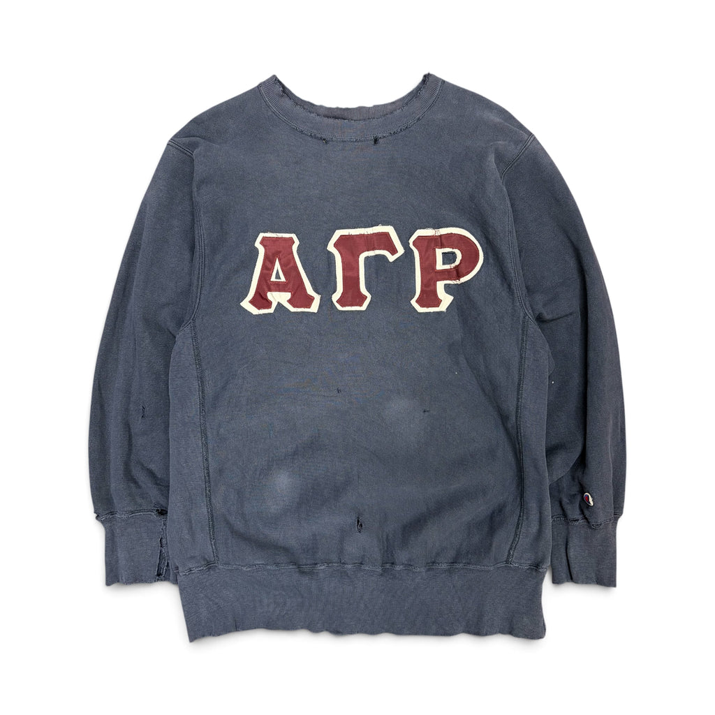Vintage 80s Champion Sorority Crewneck Thrashed Navy