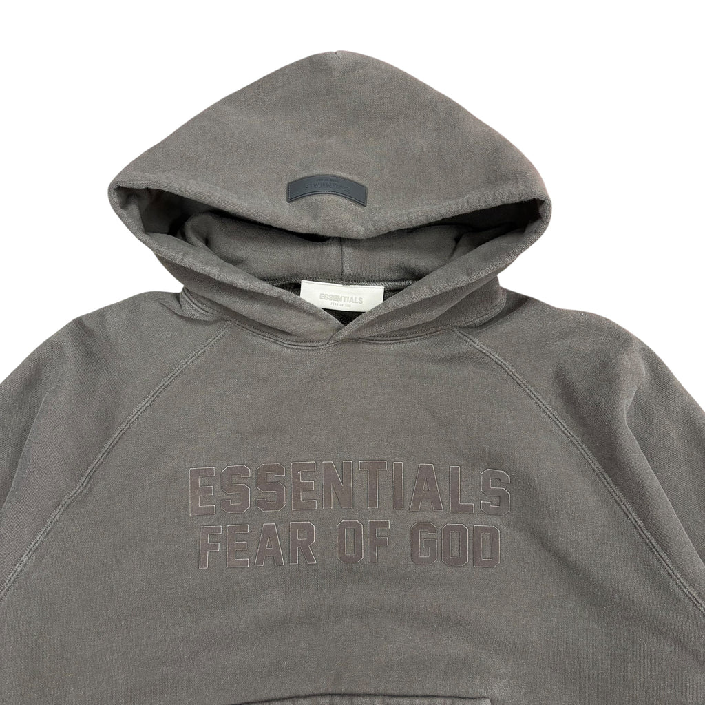 Essentials Felt Logo Hoodie Off Black