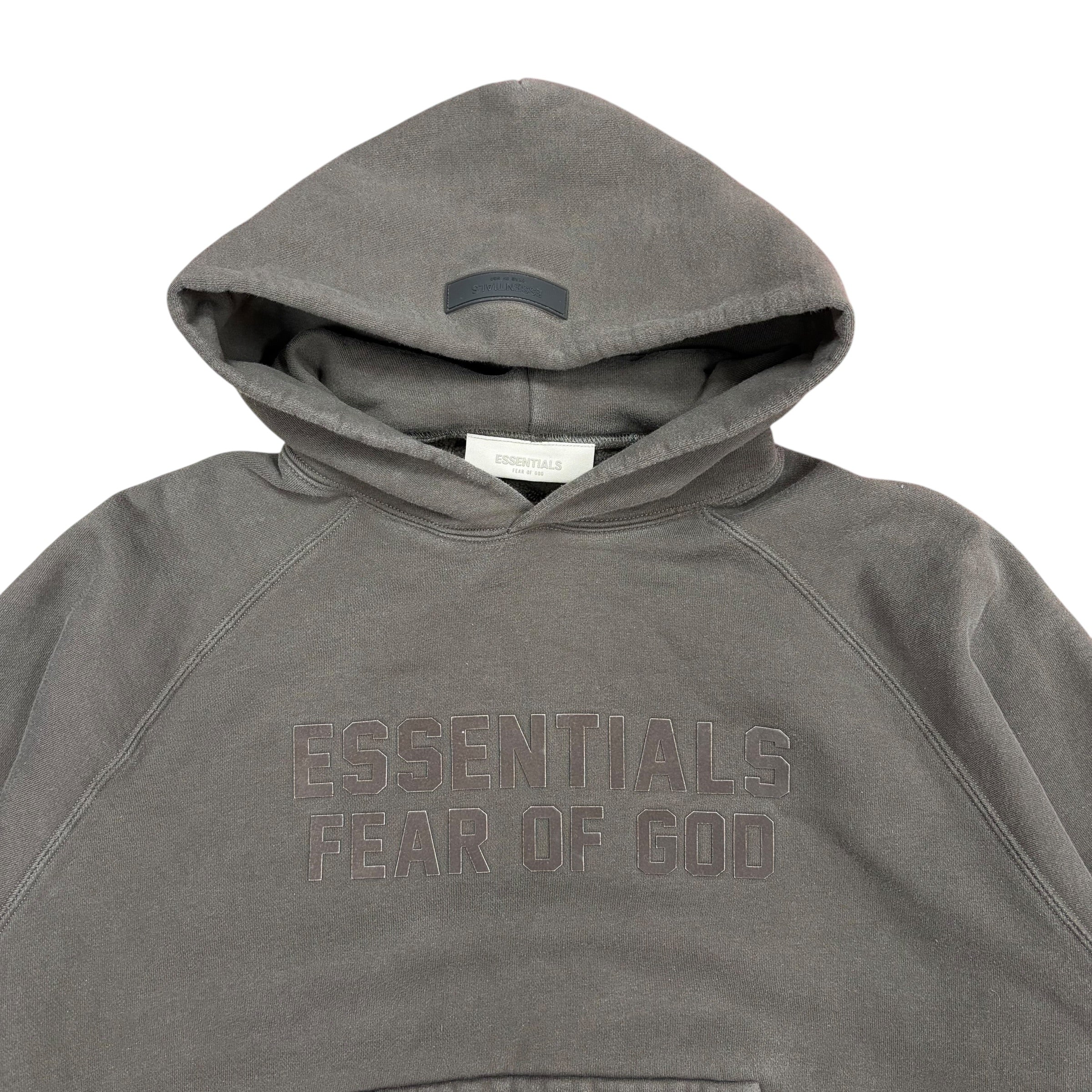 Essentials Felt Logo Hoodie Off Black