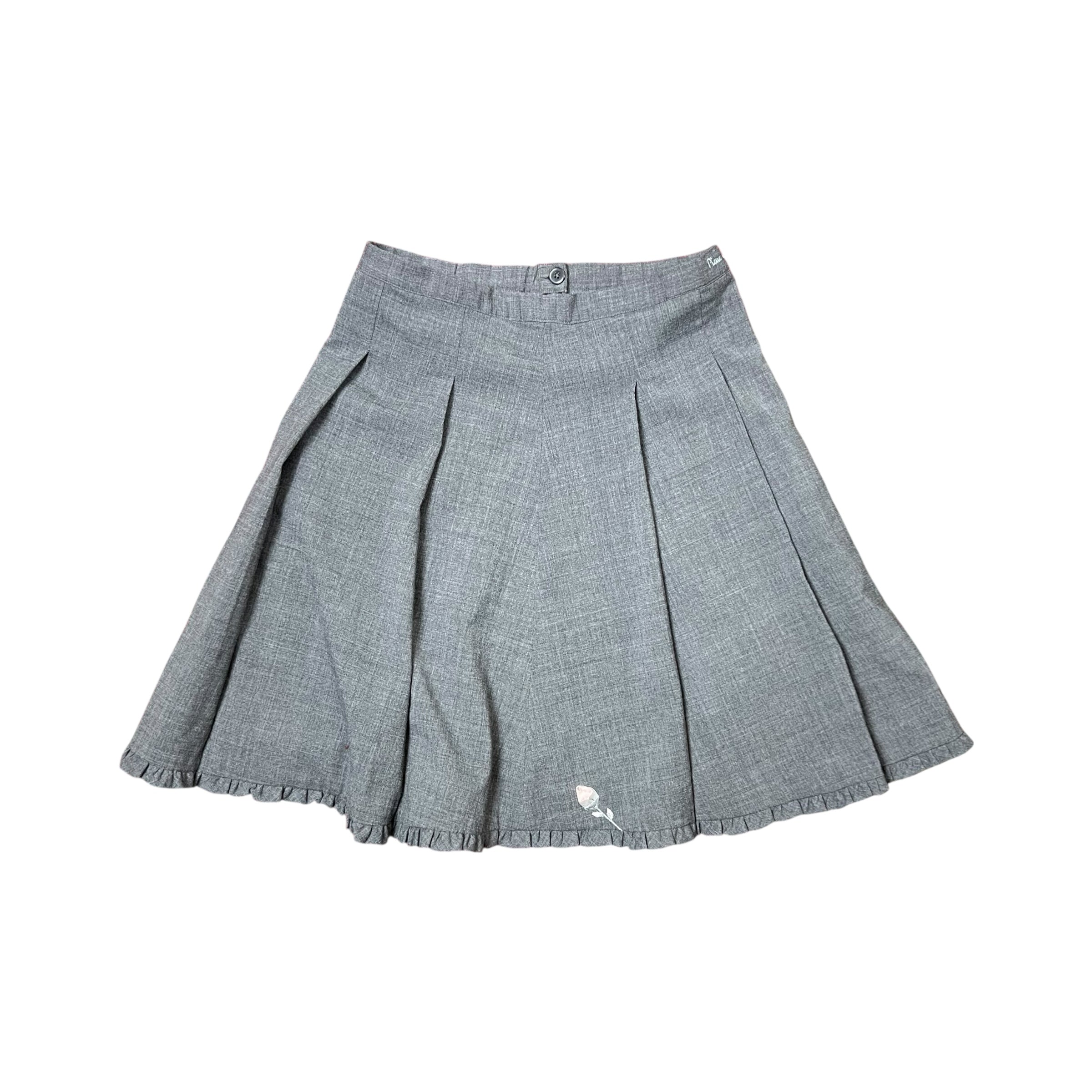 Vintage Pierre Cardin Women’s Flower Embroidery Pencil Skirt Grey