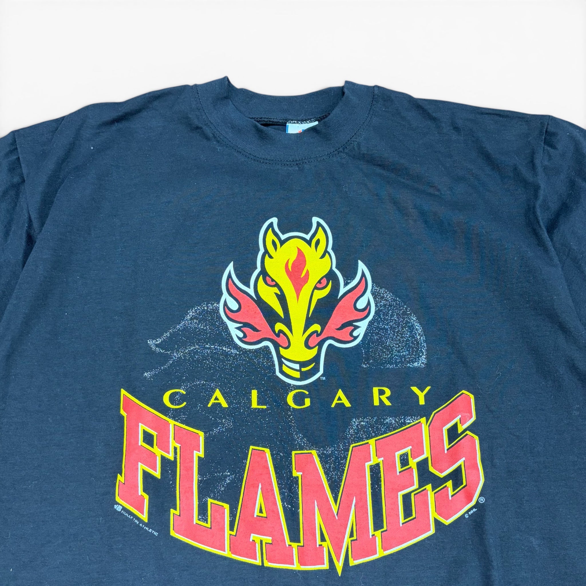 Vintage 90’s NHL Calgary Flames Blasty Logo Tee Black