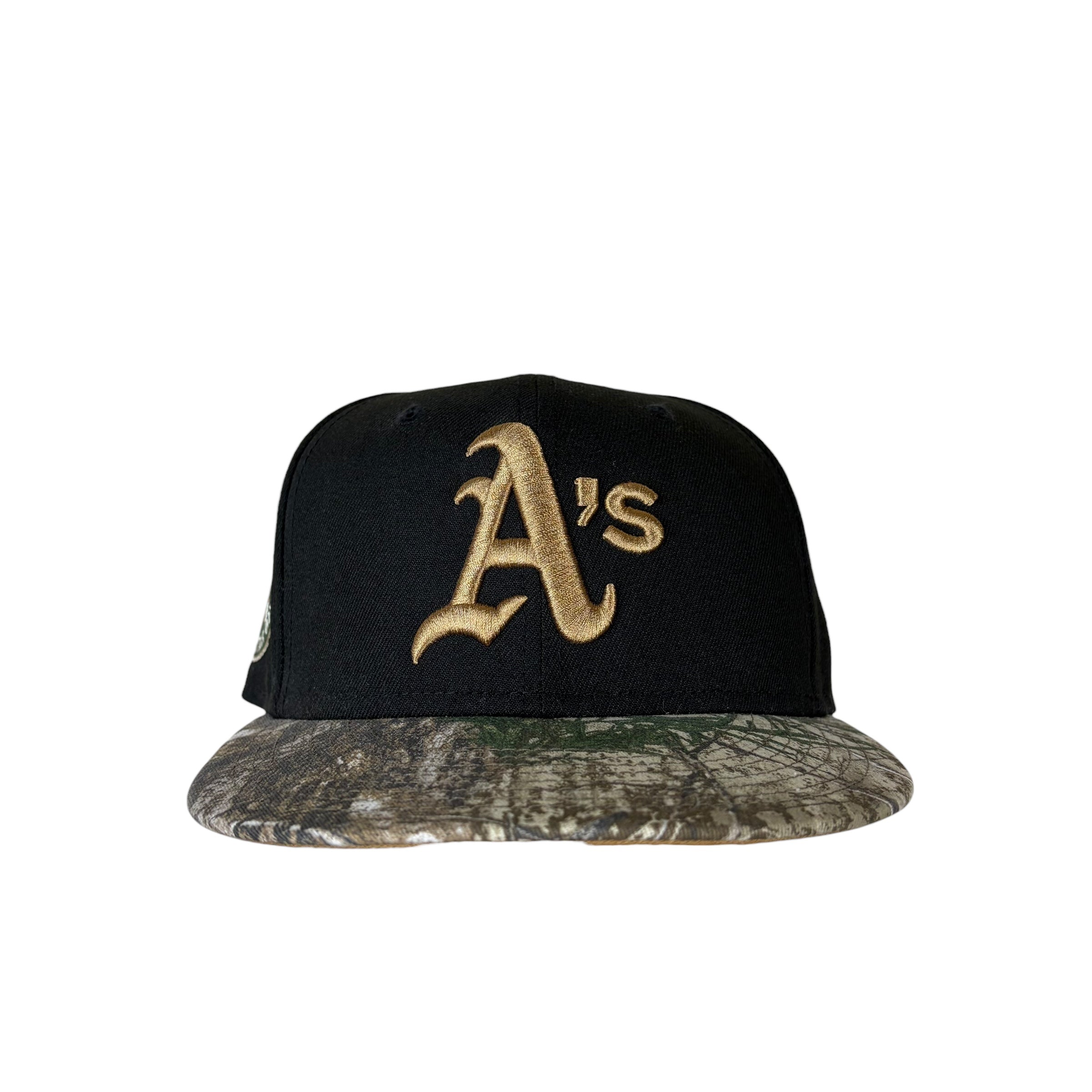 Vintage MLB Oakland Athletics Realtree Fitted Hat Black