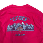 Vintage Harley Davidson Cancun Mexico “Poundin’ Pistons” Longsleeve Red