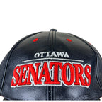 Vintage Ottawa Senators Embroidered Logo Leather StrapBack