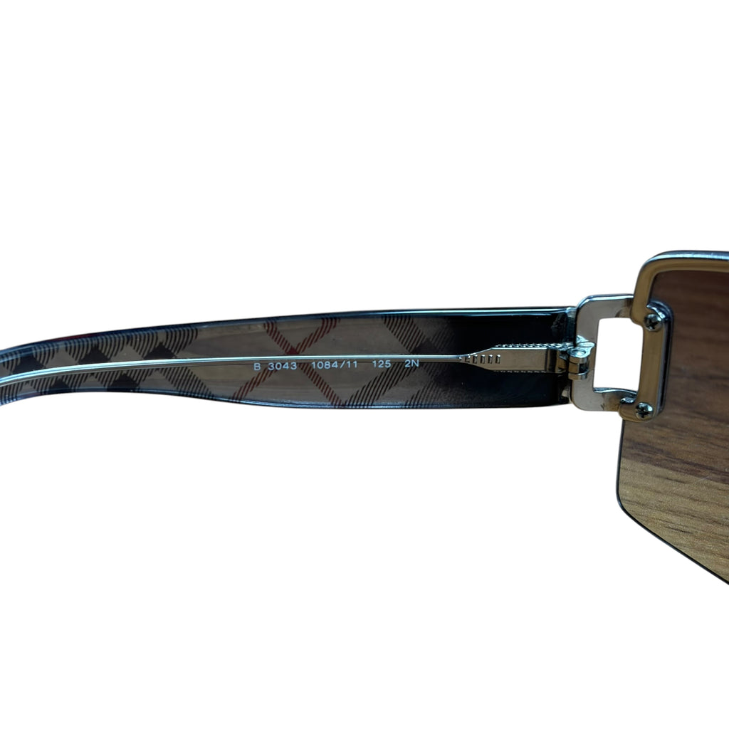 Burberry House Check Rimless Shield Sunglasses