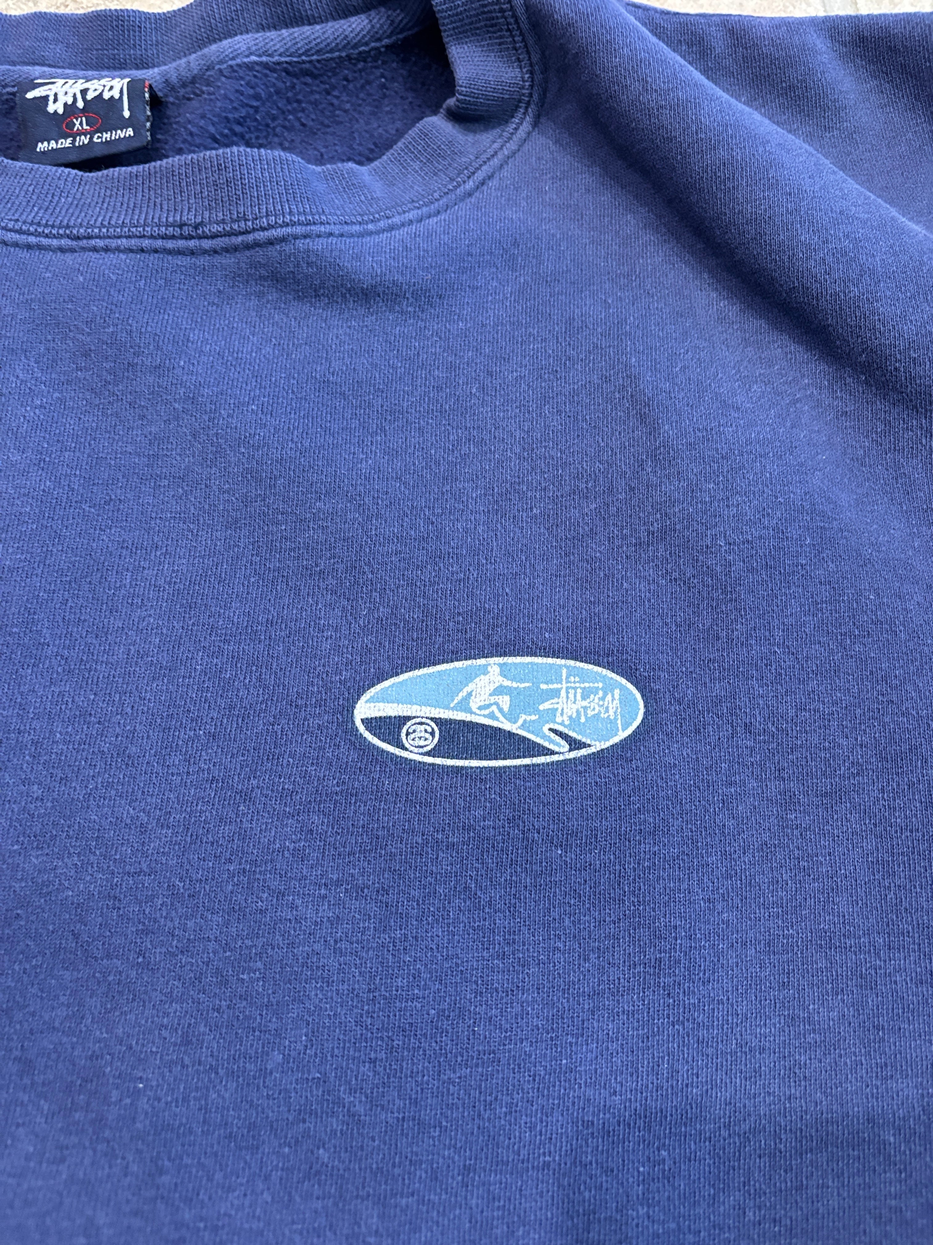90’s Stussy Surf Logo Crewneck Navy