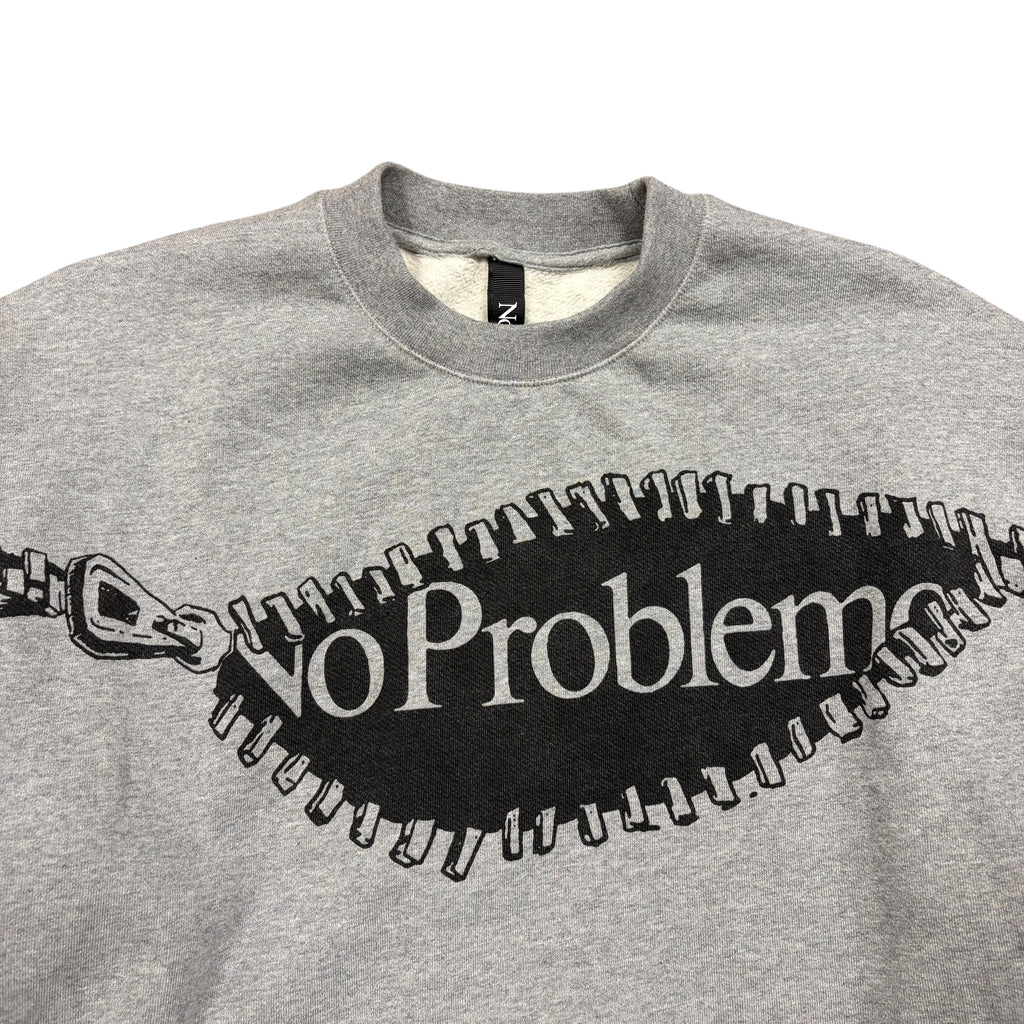 No Problemo Zip Crewneck Grey