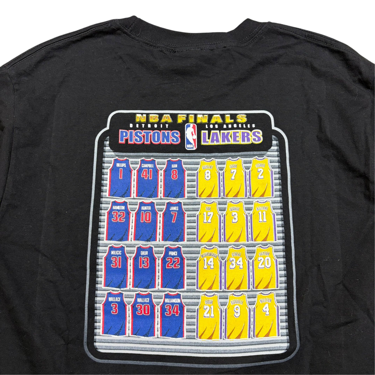 2004 Reebok Youth NBA Finals Los Angeles Lakers vs. Detroit Pistons Locker Room Tee Black