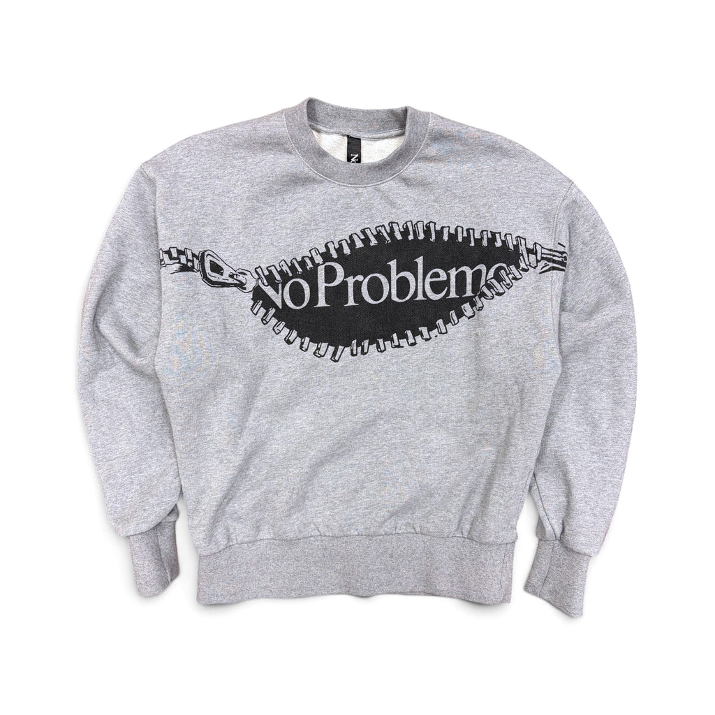 No Problemo Zip Crewneck Grey