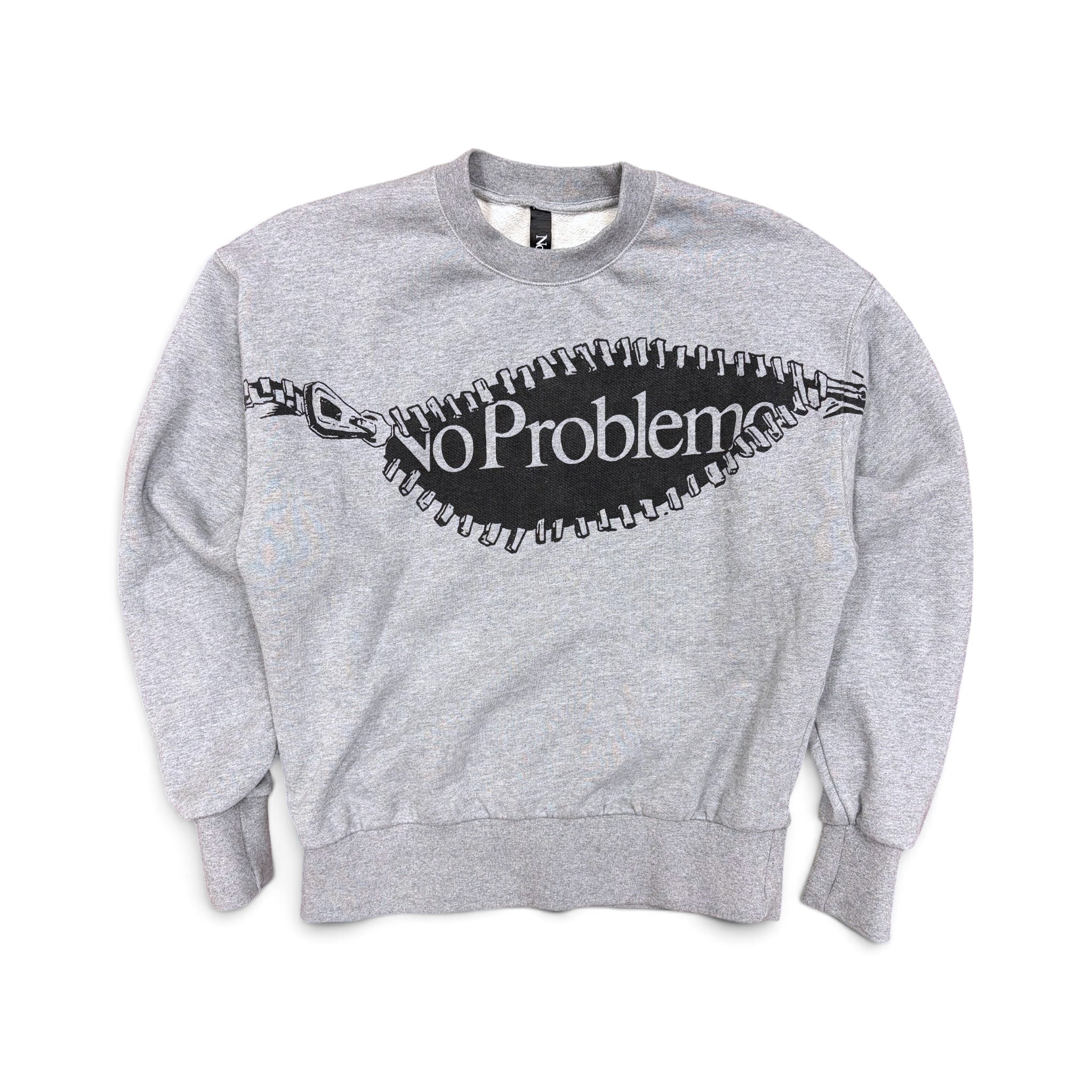 No Problemo Zip Crewneck Grey