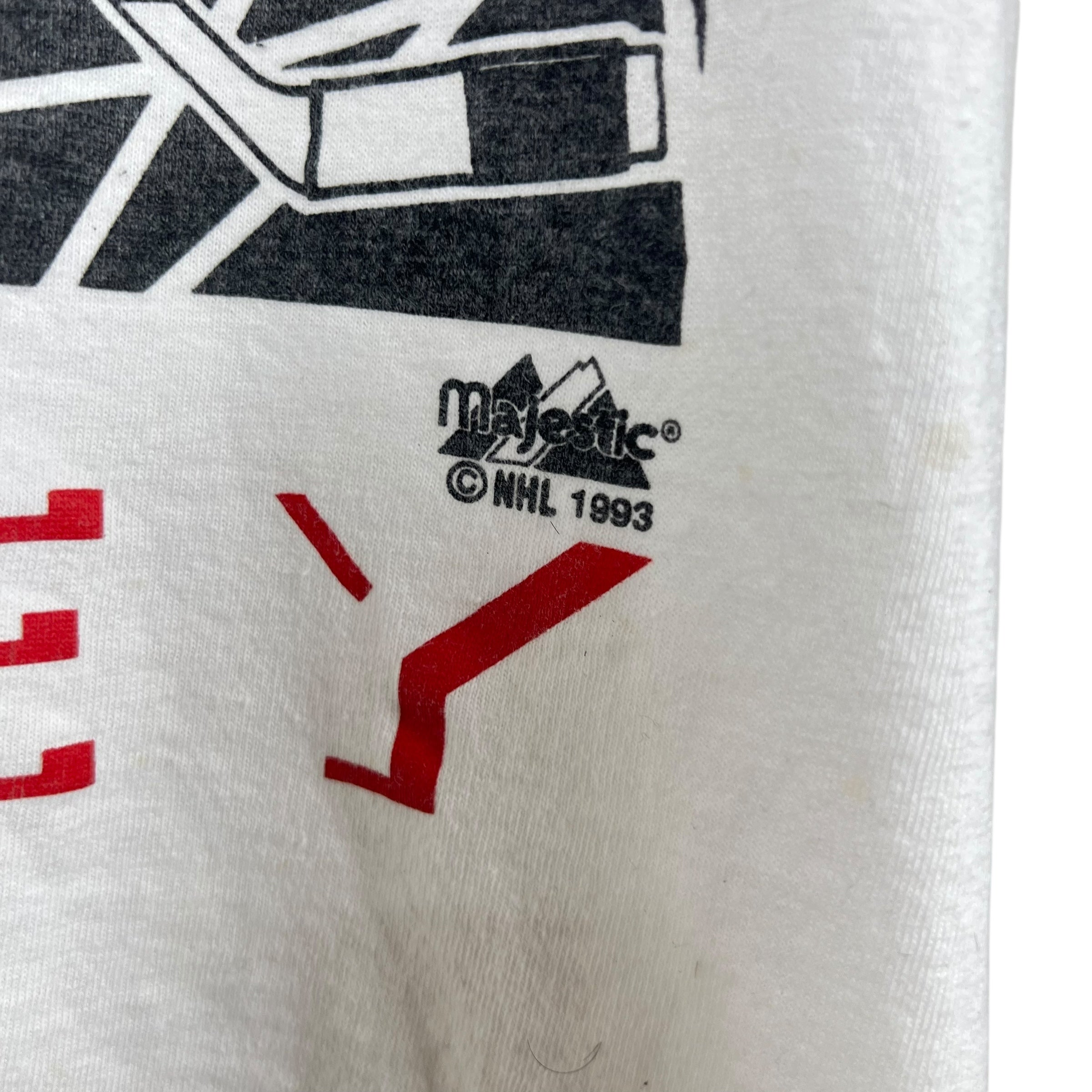 1993 Majestic NHL Florida Panthers Big Logo Player Tee White