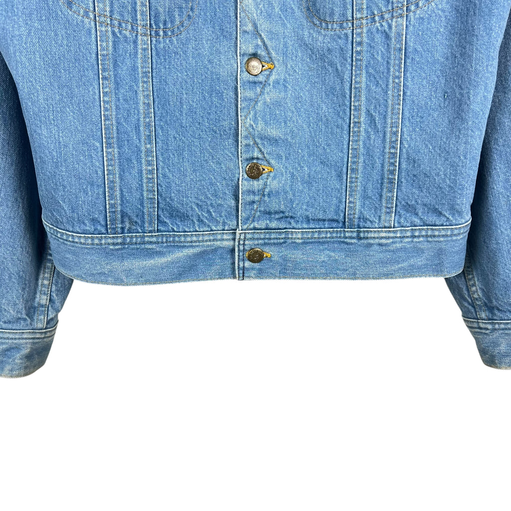 Vintage Lee Rider Blanket Lined Denim Jacket Mid Wash