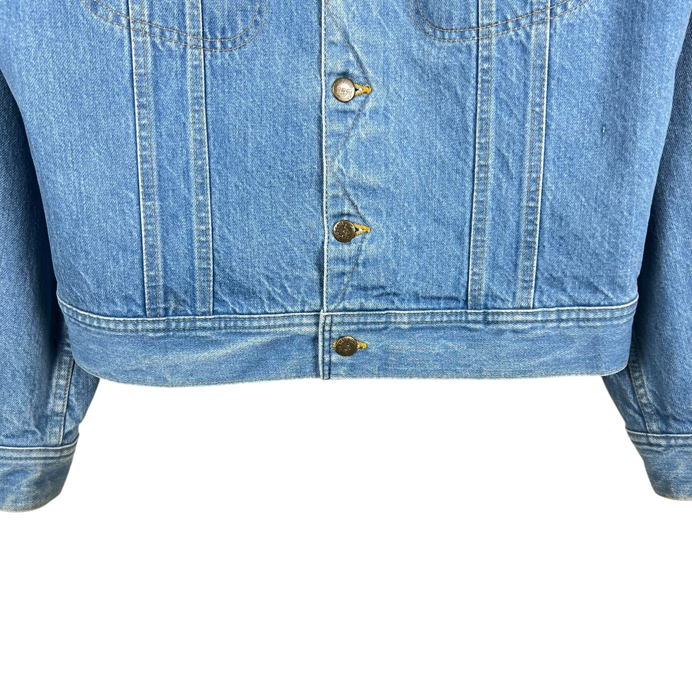 Vintage Lee Rider Blanket Lined Denim Jacket Mid Wash