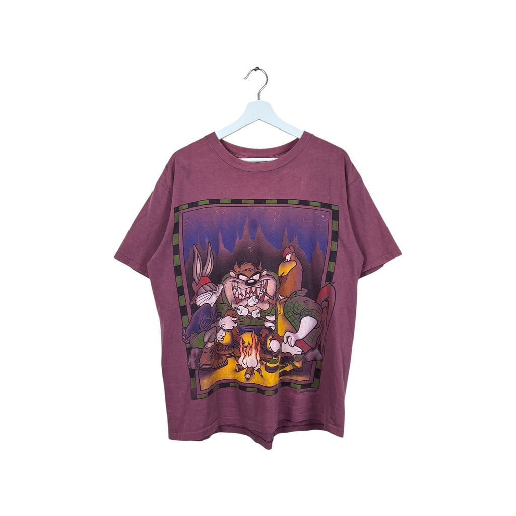 1994 Acme Rugged Taz & Friends Campfire Tee Faded Burgundy