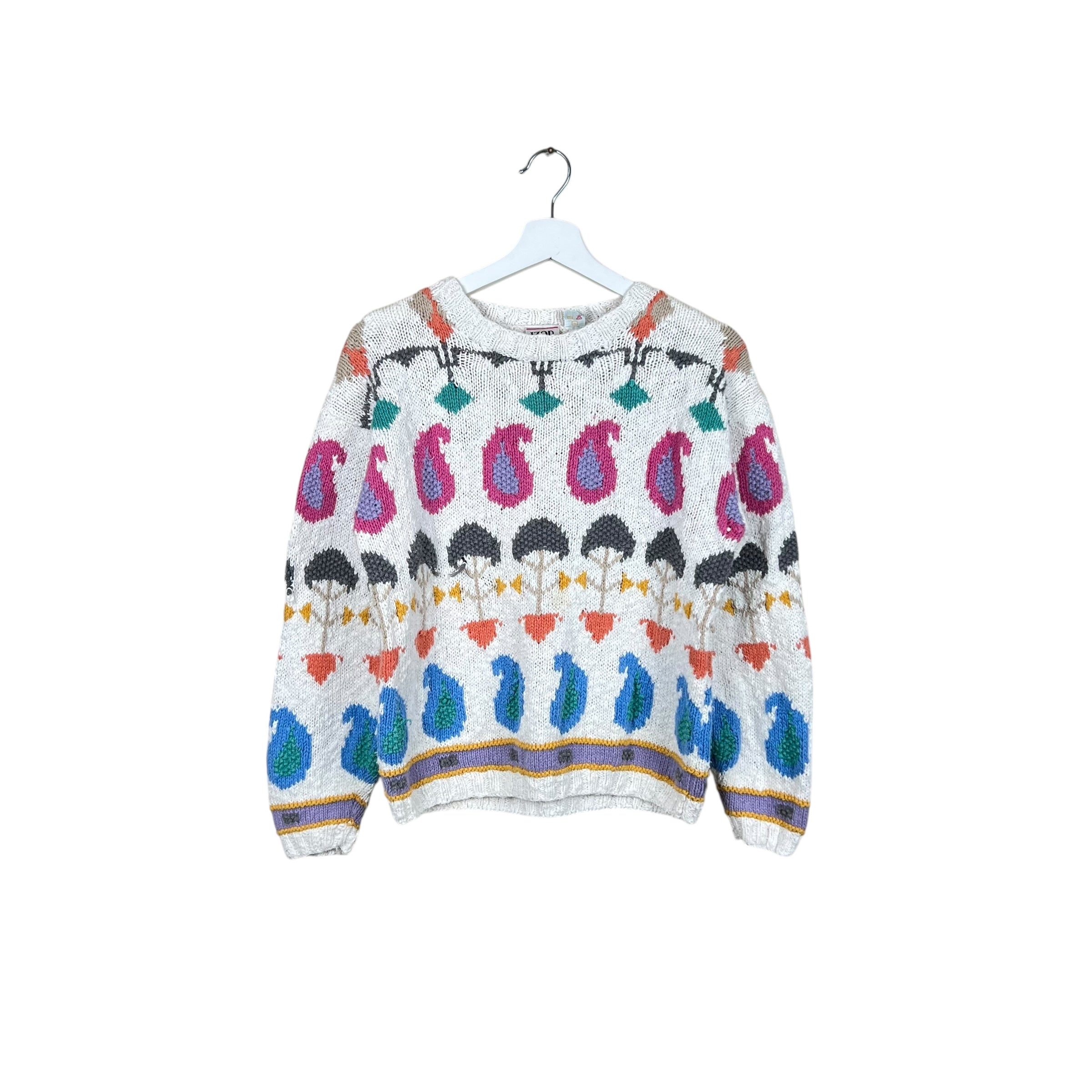 Vintage IZOD Women’s Multi Pattern Knit White