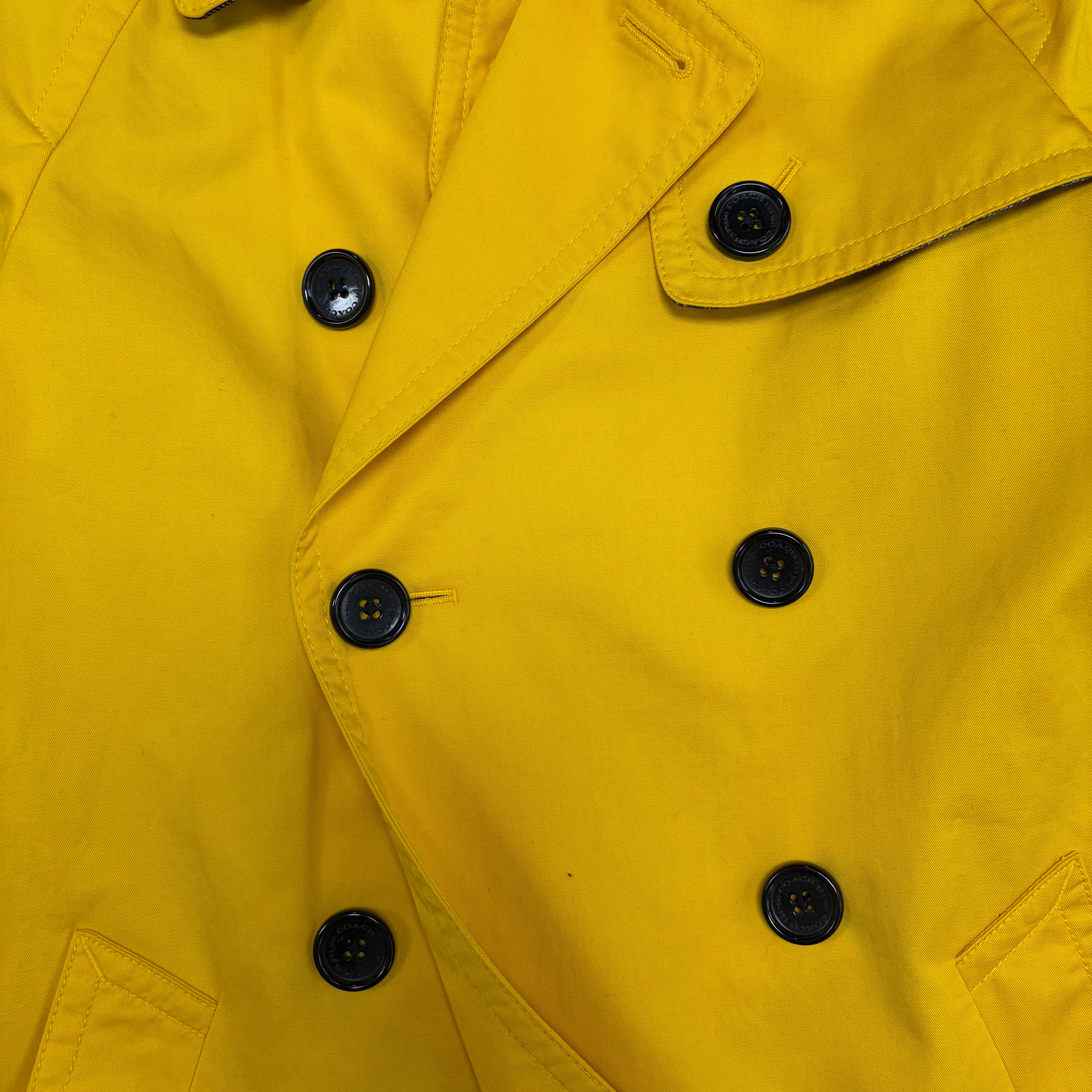 Vintage Coach Women’s Double Breast Trench Coat Bright Yellow