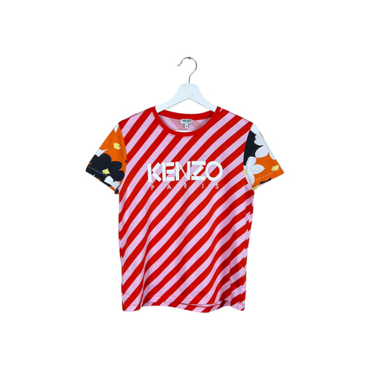 Kenzo Women’s Striped Logo Tee Paprika Red