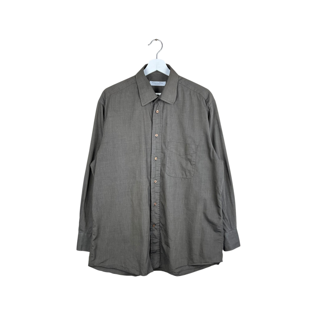 Christian Dior Button Up Dress Shirt Brown