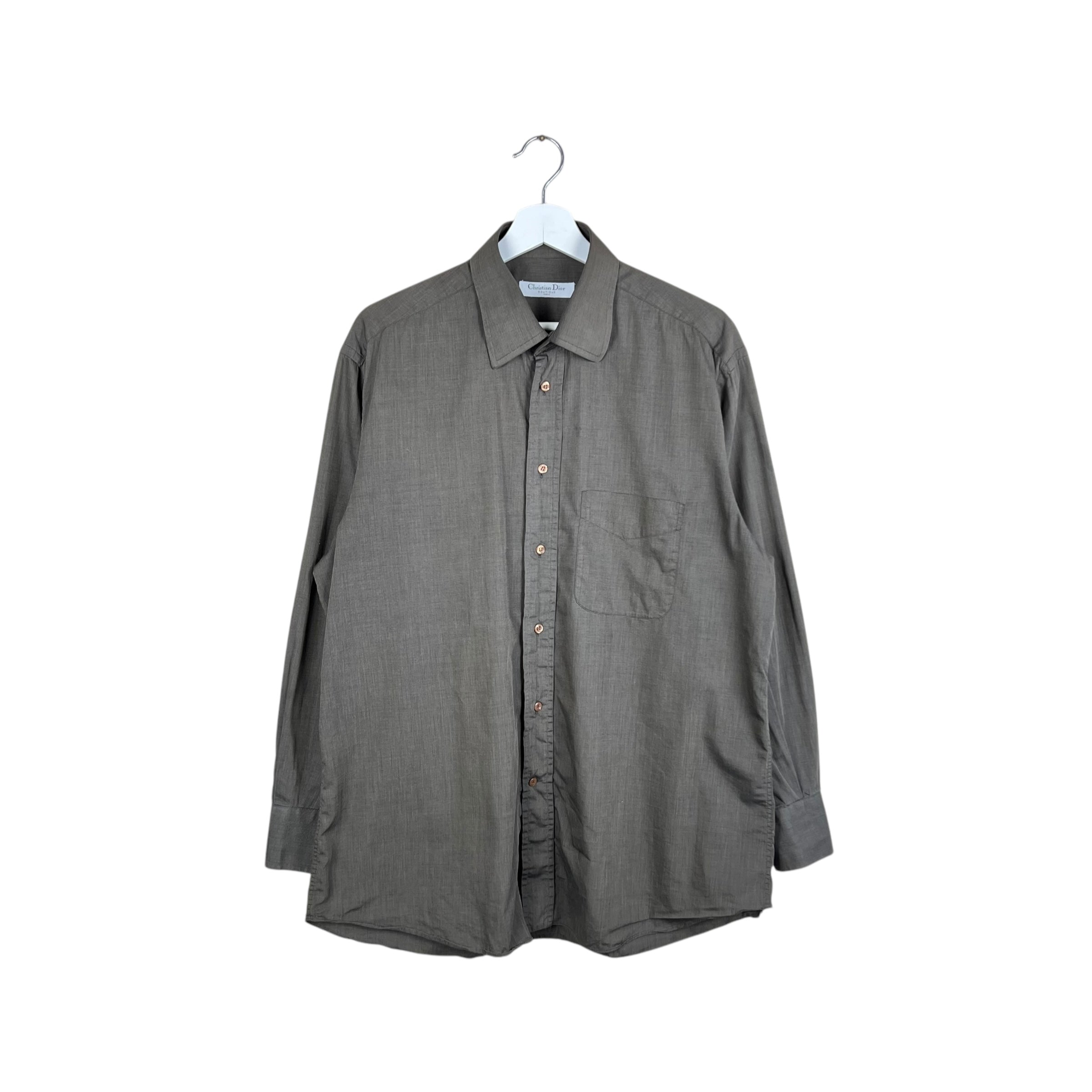 Christian Dior Button Up Dress Shirt Brown