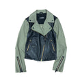 Mackage Women’s Lamb Leather Biker Jacket Green/Black