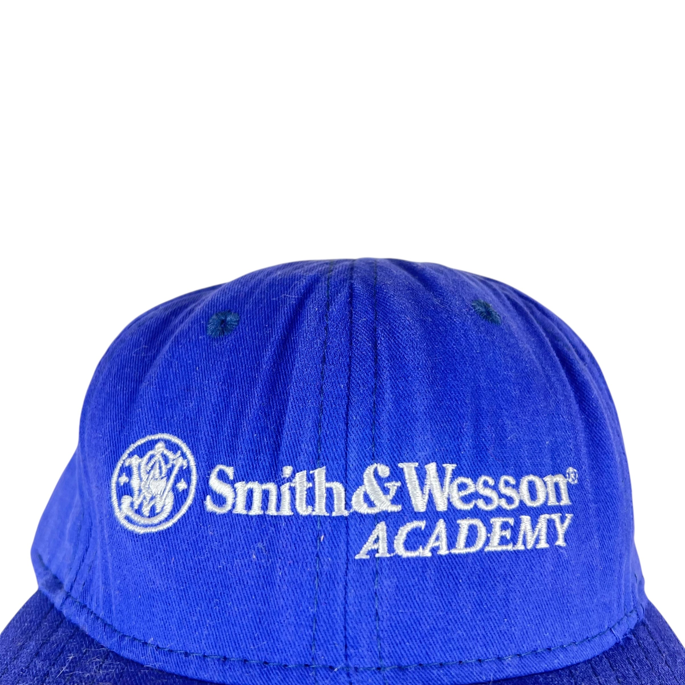 Vintage Smith & Wesson Academy Spellout StrapBack Blue