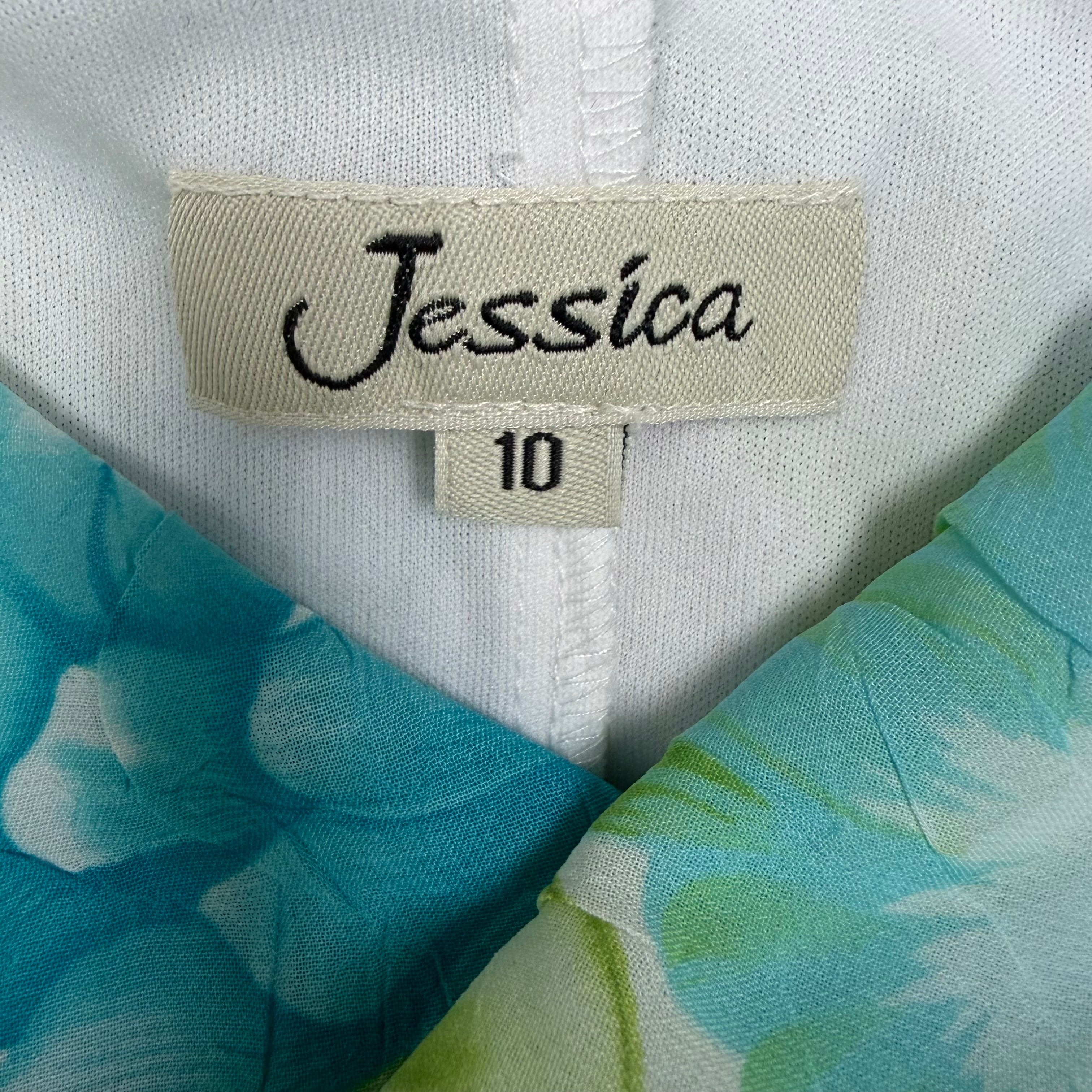 Vintage Jessica Floral Satin Layered Dress