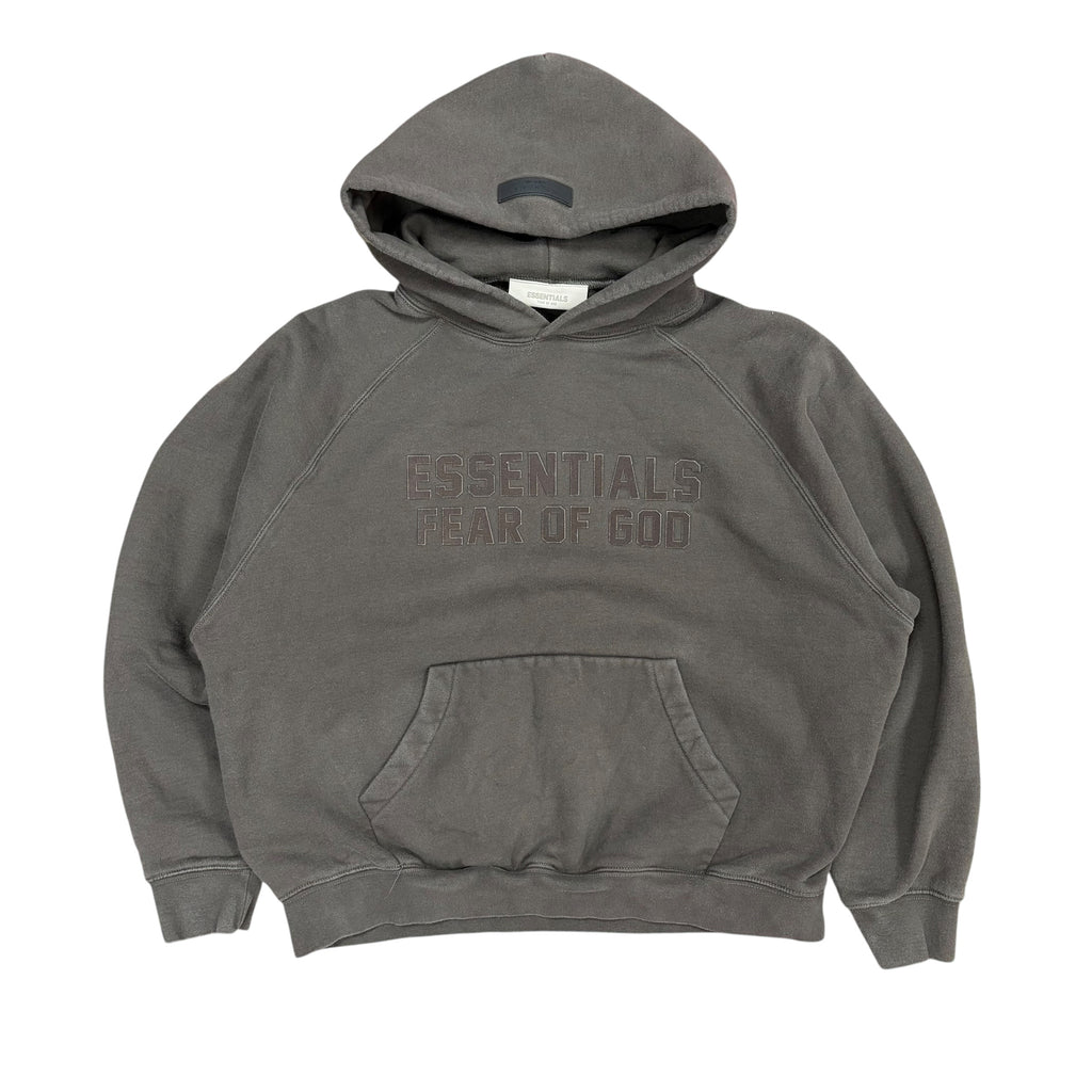 Essentials Felt Logo Hoodie Off Black