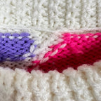 Vintage Women’s Multi Pattern Knit Cream White/Pink