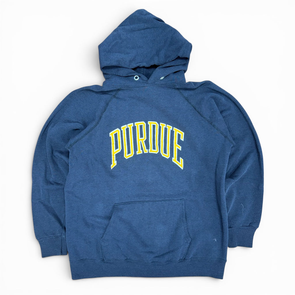 Vintage Champion Purdue Arch Logo Hoodie Faded Black